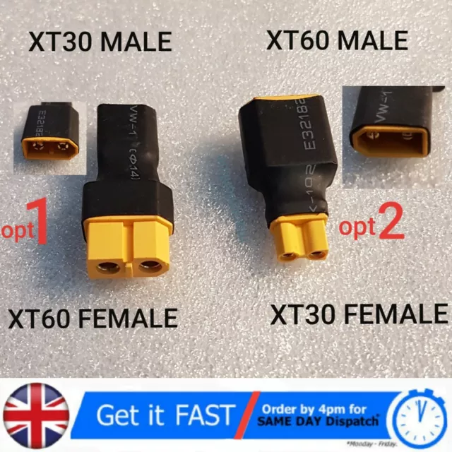 XT30 to XT60 Male / Female Adapter Converter Connector lipo battery Adaptor RC