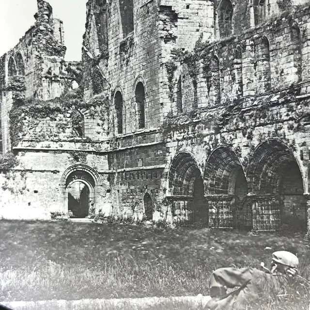 Furness Abbey Scotland GWW C1900 Antique Magic Lantern Glass Slide Photo 3