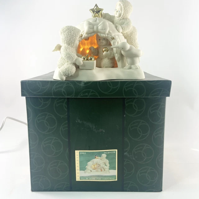 Dept. 56 Snowbabies I'll Be Home For Christmas 2001 Penguin Igloo Light Box