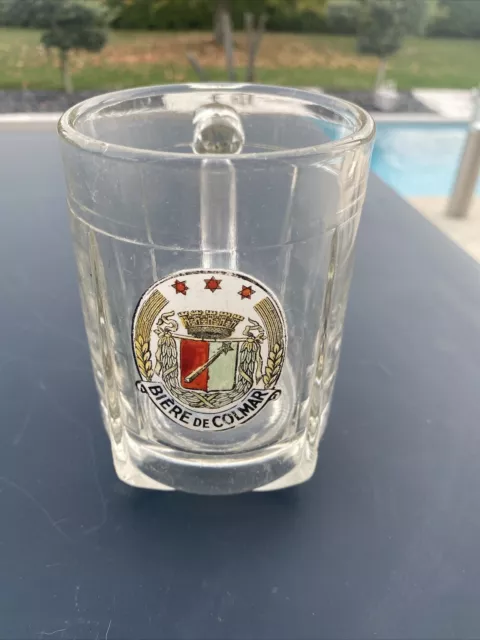 Ancienne Chope à Bière en Verre Émaillée