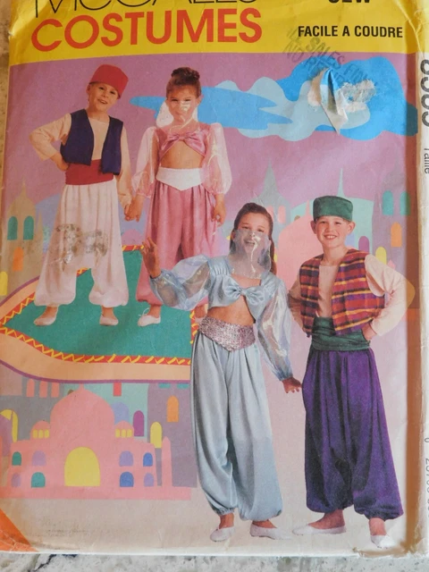 Uncut Pattern NEW Halloween Costumes by McCall's "Easy to Sew" Genies Boy & Girl