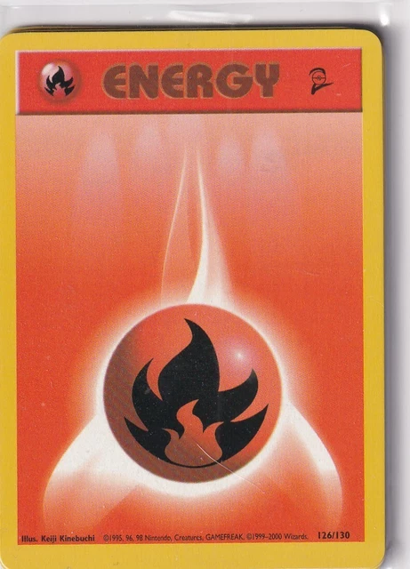 Pokemon Carte Jeu Base Lot 2 Numéro 126/130 Feu Énergie Anglais