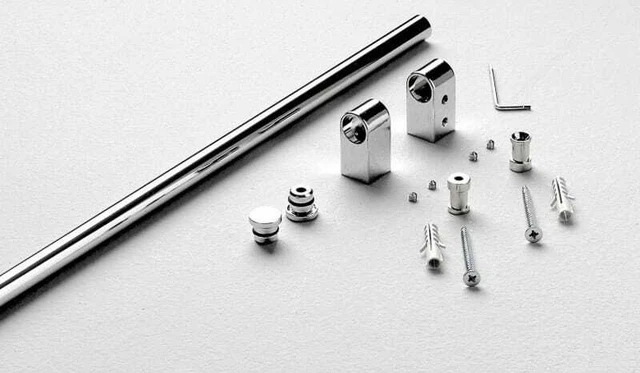 Barra Portautensili Da Cucina - 60cm, 10 Ganci, Con Portarotolo, Adesivo O A Viti, Grigio - Foto 5