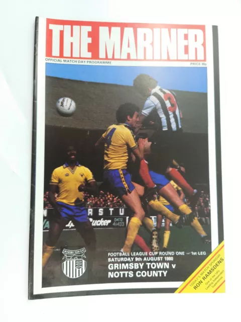 Grimsby Town V Notts County League Cup Round 1 1st Leg 9th August 1980