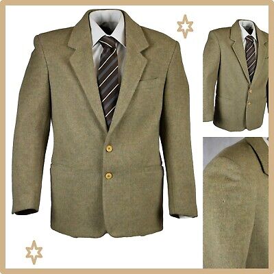 giacca blazer da uomo invernale elegante lana vintage 48 beige classica regular