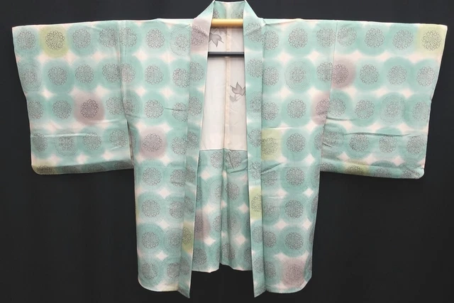 8522F3 Silk Vintage Japanese Kimono Haori Jacket Flower 3