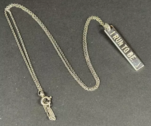 Tiffany & Co NWM "I Run To Be" Womens Marathon Sterling Silver 925 Necklace 2010