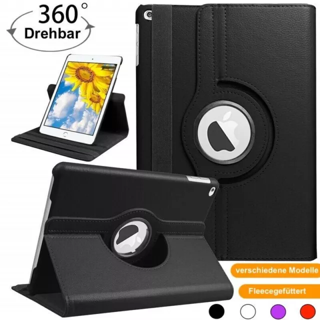 Tasche für Apple iPad Smart Case Schutz Hülle Etui Tasche Bumper Flip Cover 360°