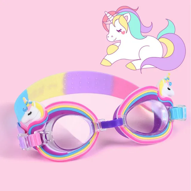 Kids Cartoon Unicorn Anti Fog Goggles Swimming Clear Vision Cute Swim Glasses UK
