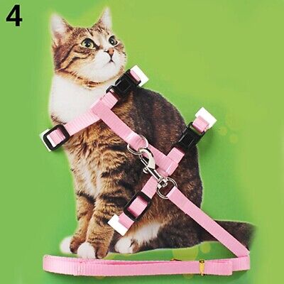 Adjustable Nylon Cat Puppy Pet Harness Collar Lead Leash Traction Safety Rope 14