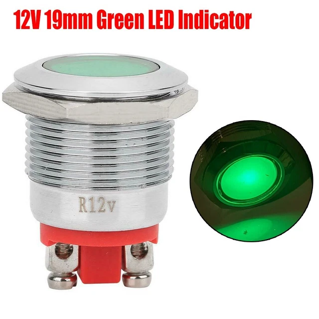 12V Dc Indicateur Lumière LED Vert Lampe Pilote Panneau Pièces Durable