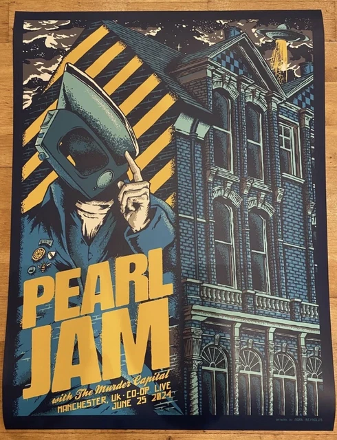 AUTHENTIC PEARL JAM Tour Poster Official Merchandise Manchester Tue 25
