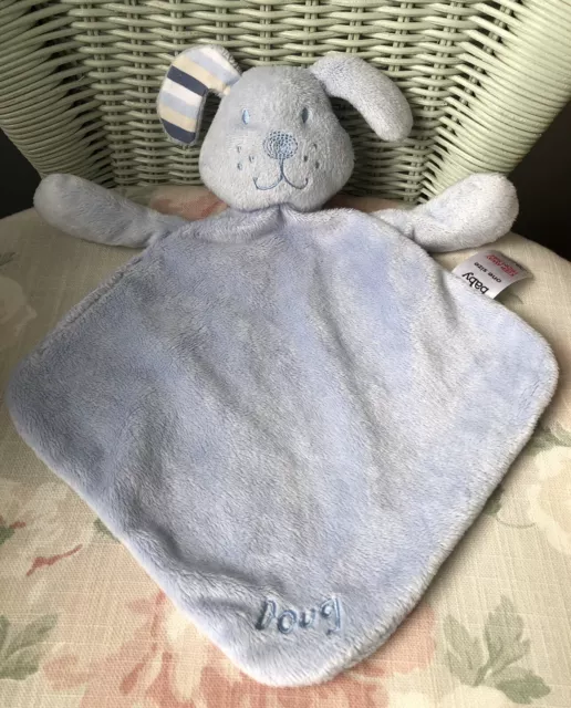 Tesco Doug Blue Puppy Dog Comforter Blankie Soft Toy Soother Doudou