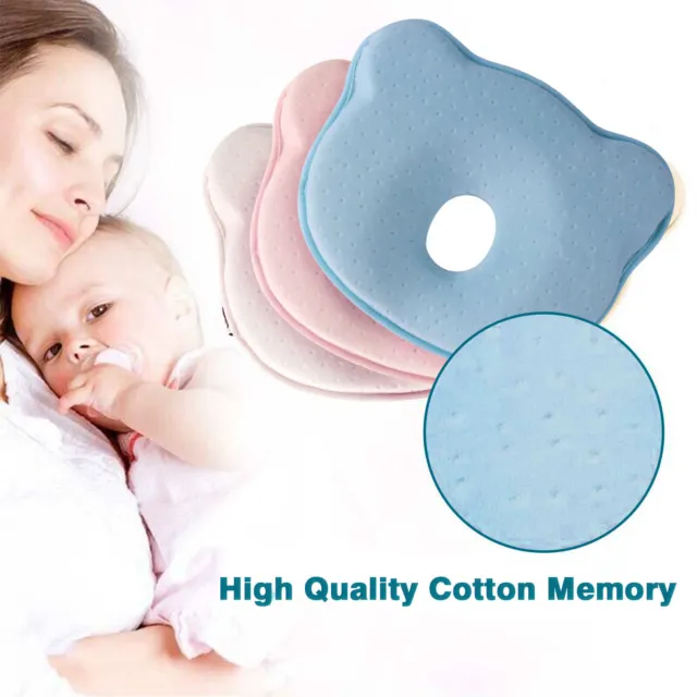 Newborn Baby Infant Memory Foam Pillow Cute Soft Prevent Flat Head Support ！