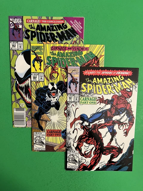 Amazing Spider-Man #361 #362 #363 Marvel 1st Appearance Of Carnage 1992 NM 🔥