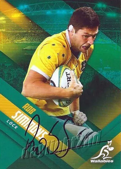 ✺Signed✺ 2017 WALLABIES Rugby Union Card Card ROB SIMMONS