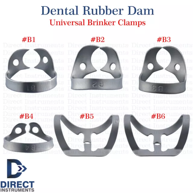 Dental Rubber Dam Clamps Brinker Tissue Retractors Universal Bicuspids Premolar