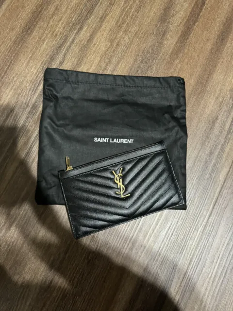 YSL Monogramme Quilted Calfskin Zip Pouch