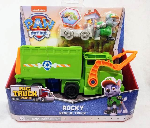 PAW PATROL BIG Truck Pups ROCKY RESCUE TRUCK Vehicle &amp; Action Figure ...