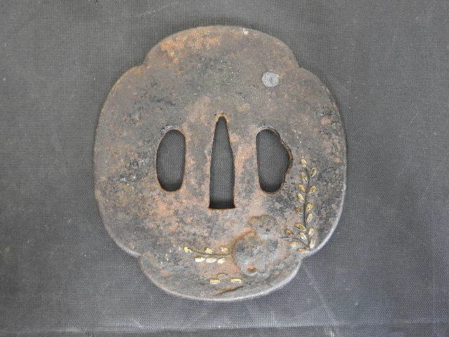 Iron Tsuba Dog Illustration Edo Period Ya127 JPN Limited Aword G uard Antique VH