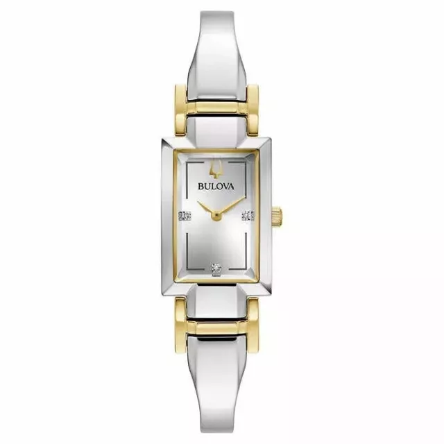 Bulova Classic Diamond Two-Tone Stainless Steel Quartz Ladies Watch 98P229