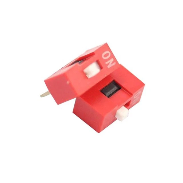 10PCS Red 2.54mm Pitch 1-Bit 1 Positions Ways Slide Type DIP Switch