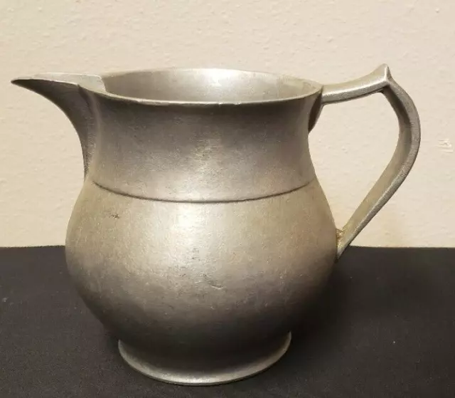 Vintage Wilton Armetale Plough Pewter English Tavern Water Juice Pitcher USA 6”