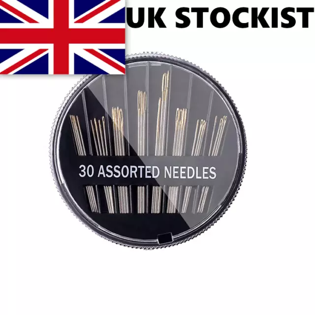 30 x Hand Sewing Needles - Embroidery Craft Quilt Mending Sew - UK SELLER