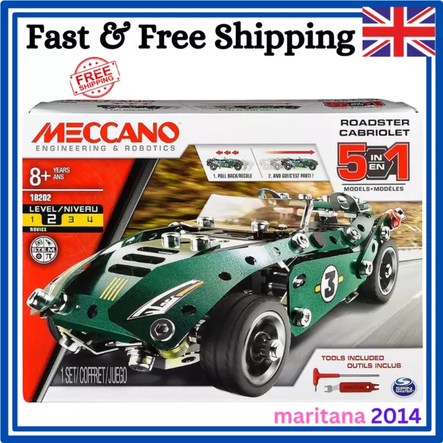 Meccano Rally Racer 1 Model Set With Electric Motor Cabriolet Kit 174 Pieces UK