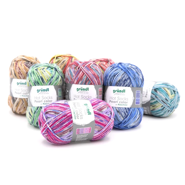 Gründl Hot Socks Pearl color mit Kaschmir 50 g Sockenwolle Strumpfwolle