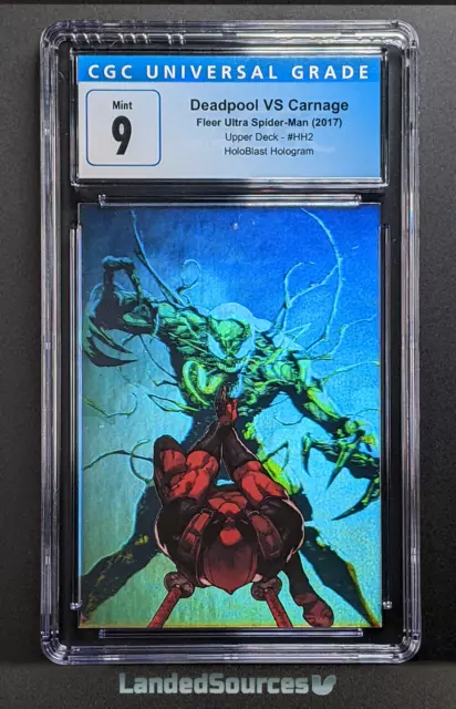 CGC 9 2017 UD Marvel Fleer Spider-Man Holoblast HH2 Deadpool VS Carnage Hologram