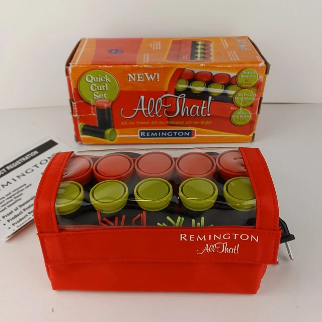 REMINGTON All That Hot Rollers Hair Curlers Travel Case Pageant w/ Clips