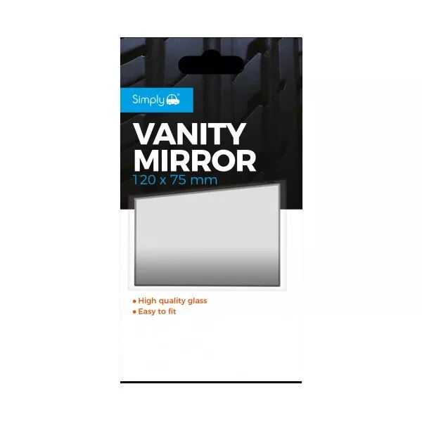 Simply Universal Car Vanity Mirror Self Adhesive Stick On Quality Glass 120x75mm