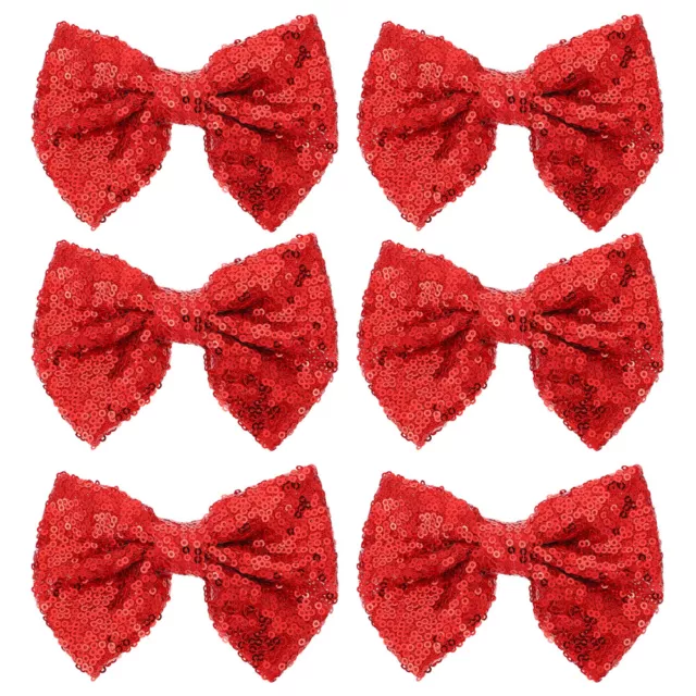 6 Pcs Hairpin Accessories Sequin Cloth Toddler Gift Bows DIY Making Bowknot