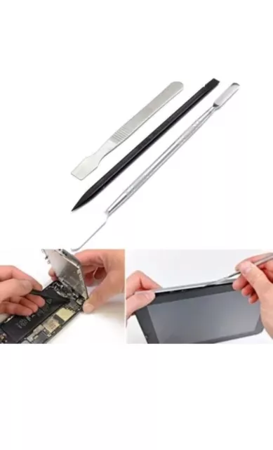 New 3 Pcs Metal & Plastic Spudger Set Repair Opening Pry Tool for iPhone Tablet