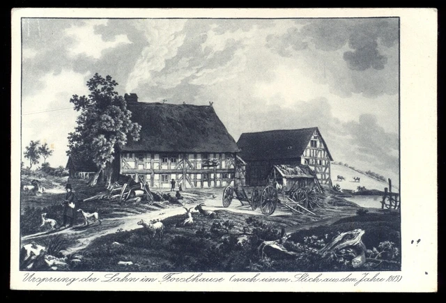 AK 24 KÜNSTLER AK BAD LAASPHE/LAHN - URSPRUNG DER LAHN IM FORSTHAUS n.gel. (691)