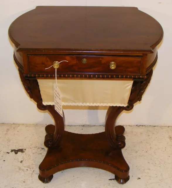 Good Quality Antique 19Th Century Mahogany Work Table