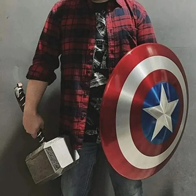 Scudo di Capitan America con replica cosplay del martello in alluminio Thor...