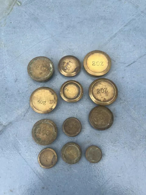 Vintage brass scale weights