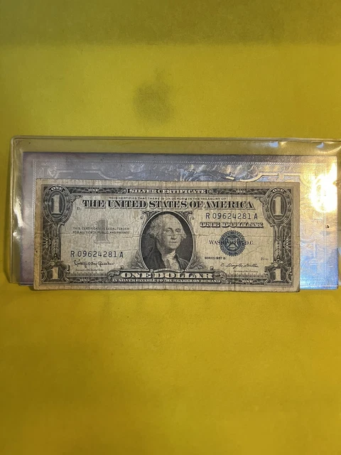 1957 Silver Certificate Rare Dollar Bill Blue Seal Old US Bill $1 Money Series B