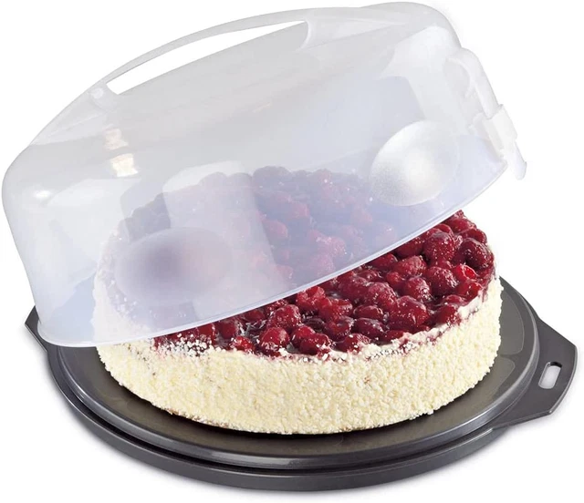 Contenitore Porta Torta,Porta Torta Rotondo Contenitore Porta Torta in Plastica Trasparente Scatola Porta Torta Contenitore per Torta in Plastica con Manico per Torte Cupcakes Biscotti(2 Pezzi