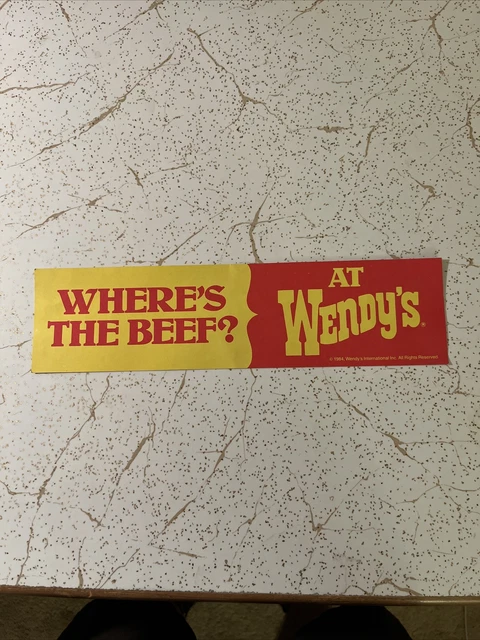 Vintage Wendy’s restaurant 1984 where’s the beef bumper sticker original new...