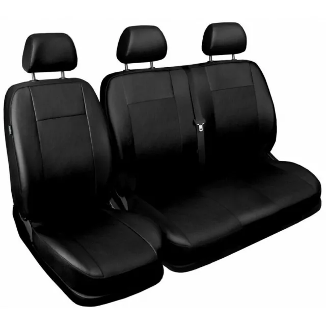 Van seat covers fit VW LT black  ECO LEATHER