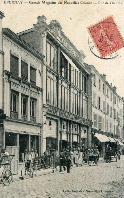 Carte EPERNAY Grands Magasins des Nouvelles Galeries Rue de Châlons Animé
