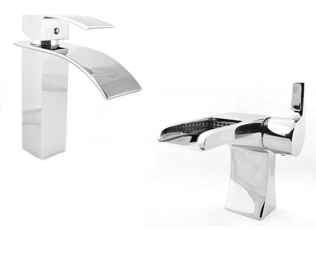 Wasserfallbecken Spüle Wasserhahn Mixer Badezimmer Garderobenhähne Kaskadenauslauf 64/105