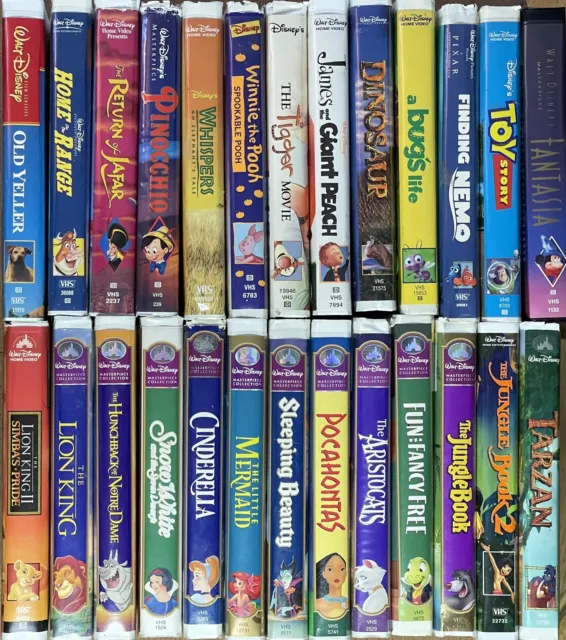 Walt Disney Pixar VHS Lot Of 26 Nostalgia Y2K