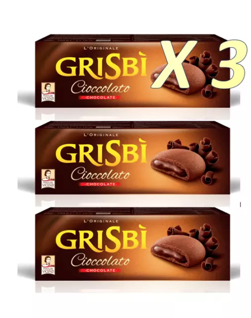 " MATILDE VICENZI " Grisbi' Biscuits Cacao Avec Crème au Chocolat 3X150g