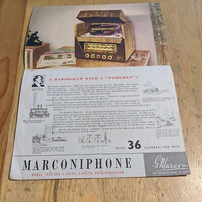 Original 1954 MARCONI MARCONIPHONE RADIOGRAM TARG 39A 4 sides 2