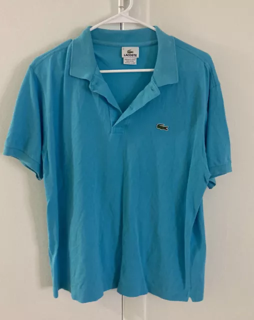 Lacoste Men’s Golf Polo Shirt Teal Green Short Sleeve Sz 5 Croc Logo Classic Fit