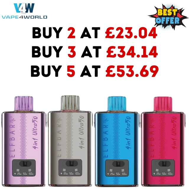 ELF BAR DUAL 10k Vape Kit | Rechargeable Vape | 10 for under £65.00 | E-Cig  £9.99
